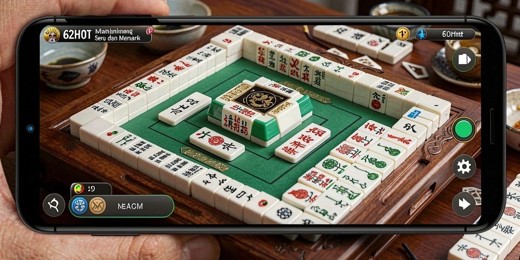 Screenshot gameplay 62HOT menampilkan pengalaman Mahjong yang mengasyikkan.