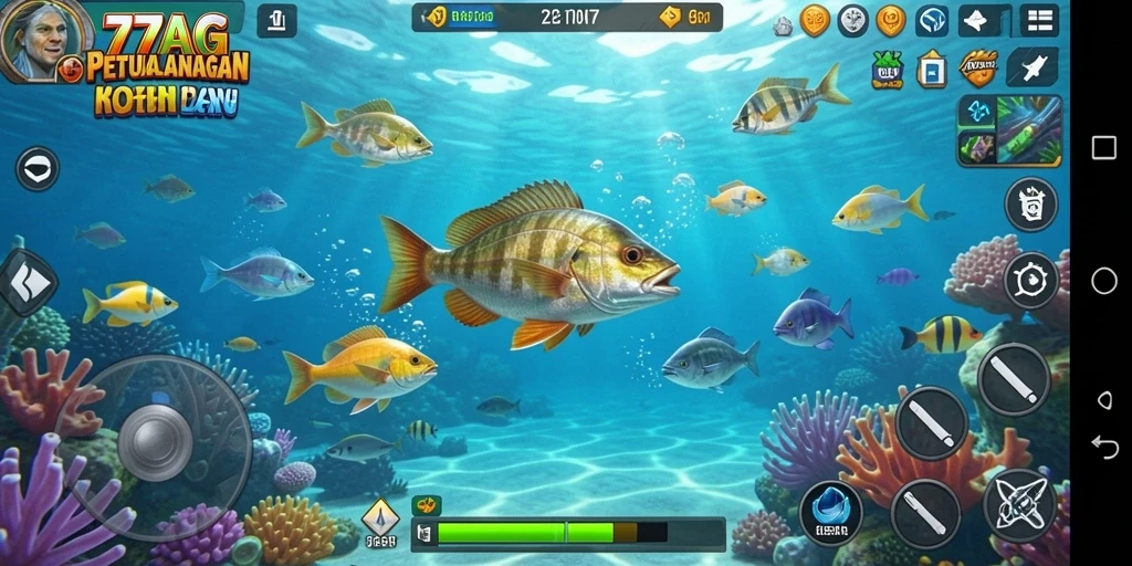 Screenshot utama 77AG menampilkan aksi seru dalam Tembak Ikan.