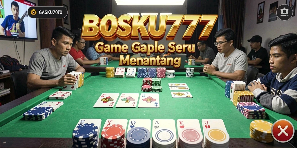 Tampilan gameplay Gaple yang seru dan interaktif di BOSKU777.