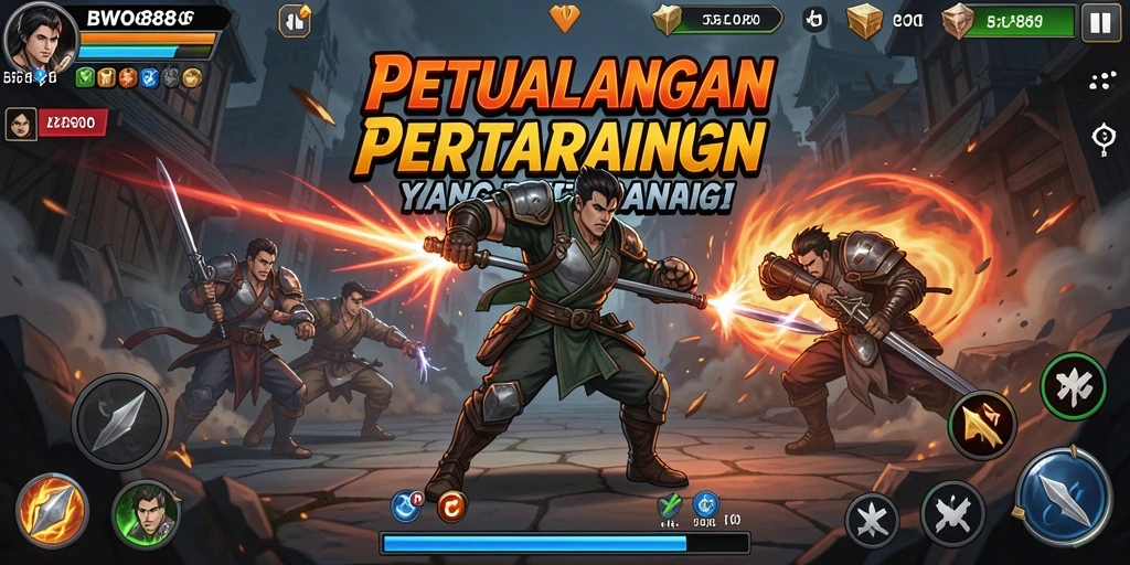 Tampilan gameplay intens di BWO888 dengan aksi pertarungan yang menegangkan.