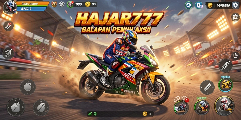 Gameplay seru balap motor di HAJAR777 yang penuh aksi.