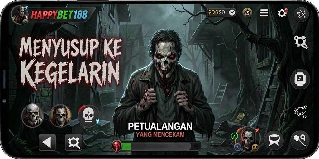 Screenshot mengerikan dari gameplay <strong>HAPPYBET188</strong> yang penuh dengan ketegangan.