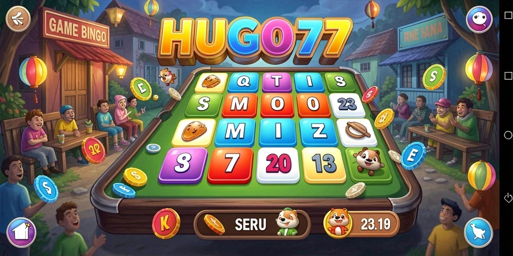 Tampilan gameplay HUGO77 yang menyenangkan dan menarik.