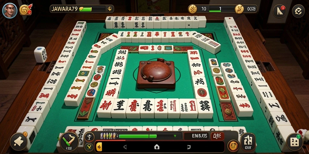 Screenshot utama JAWARA79 menampilkan pengalaman gameplay Mahjong yang seru.