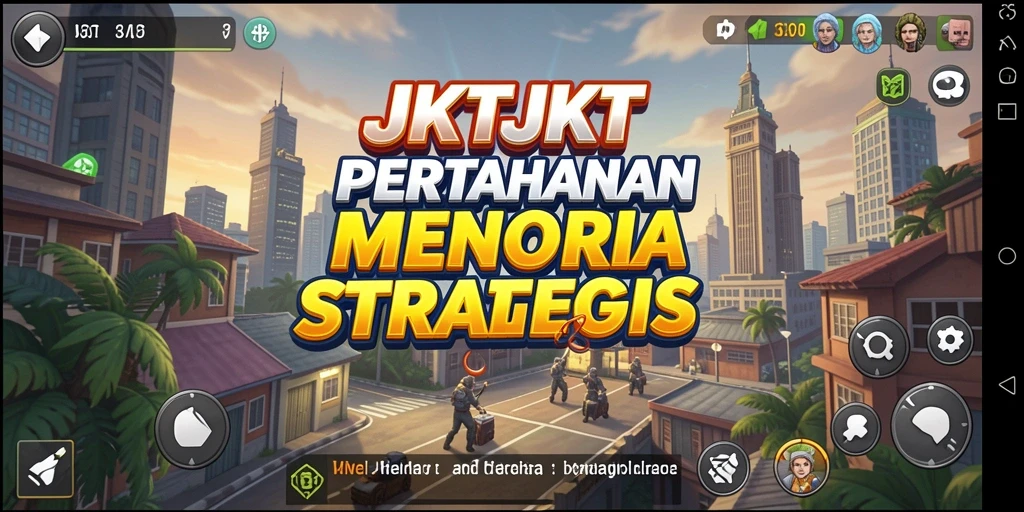 Tampilan gameplay seru dari <strong>JKTJKT</strong> dengan menara yang melindungi wilayah.