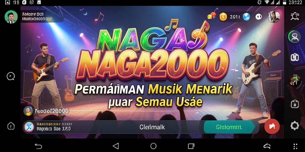 Tampilan gameplay keren NAGA2000 dengan berbagai lagu.
