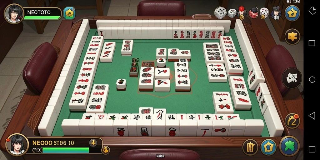 Screenshot gameplay NEOTOTO menampilkan momen seru permainan Mahjong.