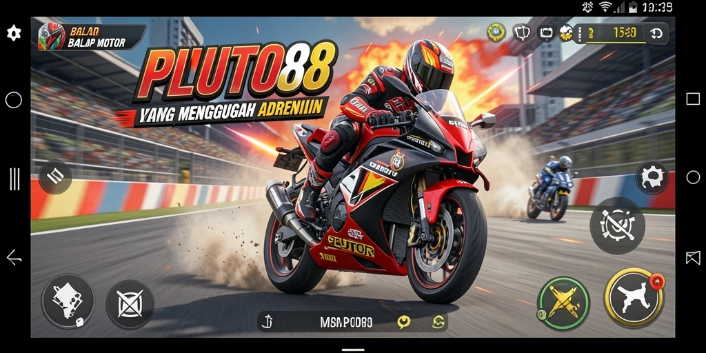 Gambaran mendebarkan dari balapan motor di PLUTO88.