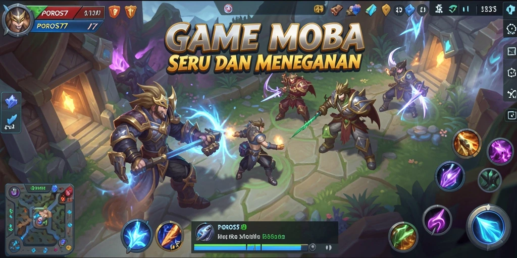 Tampilan menarik gameplay POROS77 dengan aksi pertempuran tim.