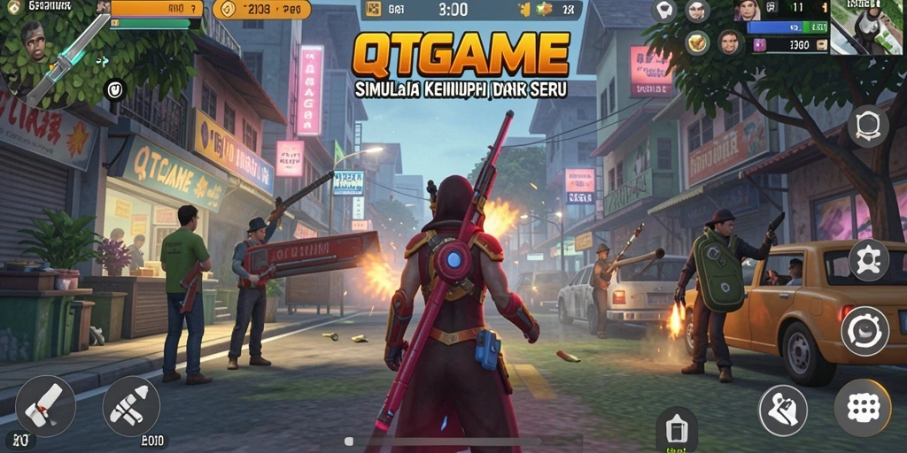 Tampilan gameplay QTGAME yang menarik dan interaktif.