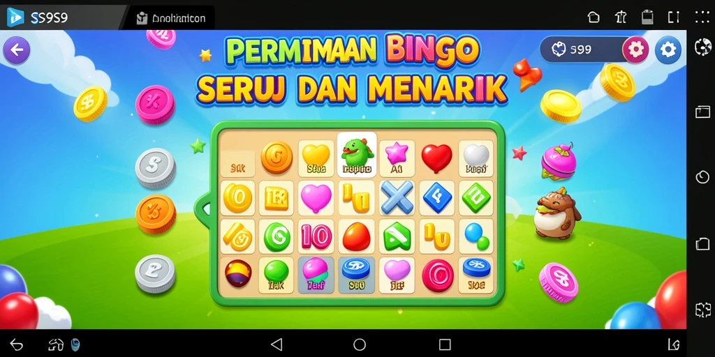 Screenshot gameplay S9S9 menampilkan pemain yang bersemangat bermain Bingo.