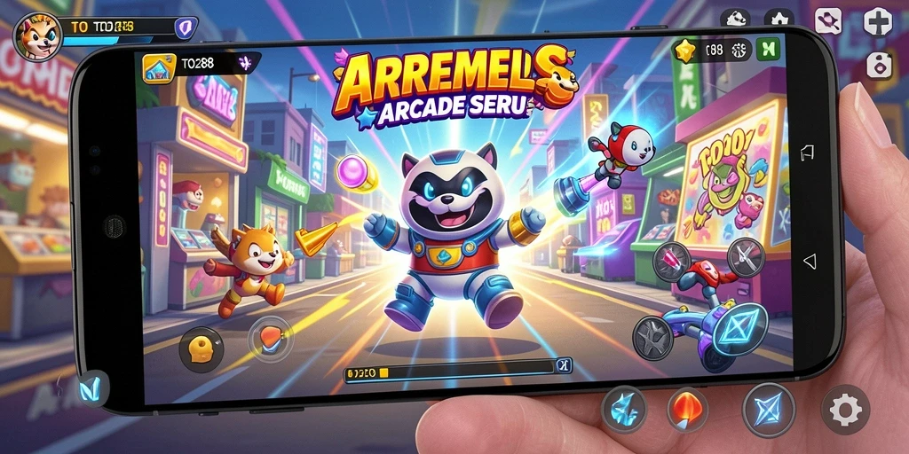 Screenshot gameplay TO288 yang menunjukkan momen seru di permainan arcade.